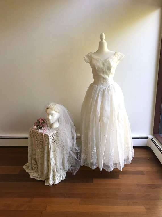 Vintage 1950s Bridal SET | Wedding Dress Designed 