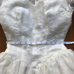 Vintage 1950s Bridal SET Wedding Dress Designed by Marie of Pandora, Veil, Hoops my dear Petticoat, Wedding Cake Topper image 9