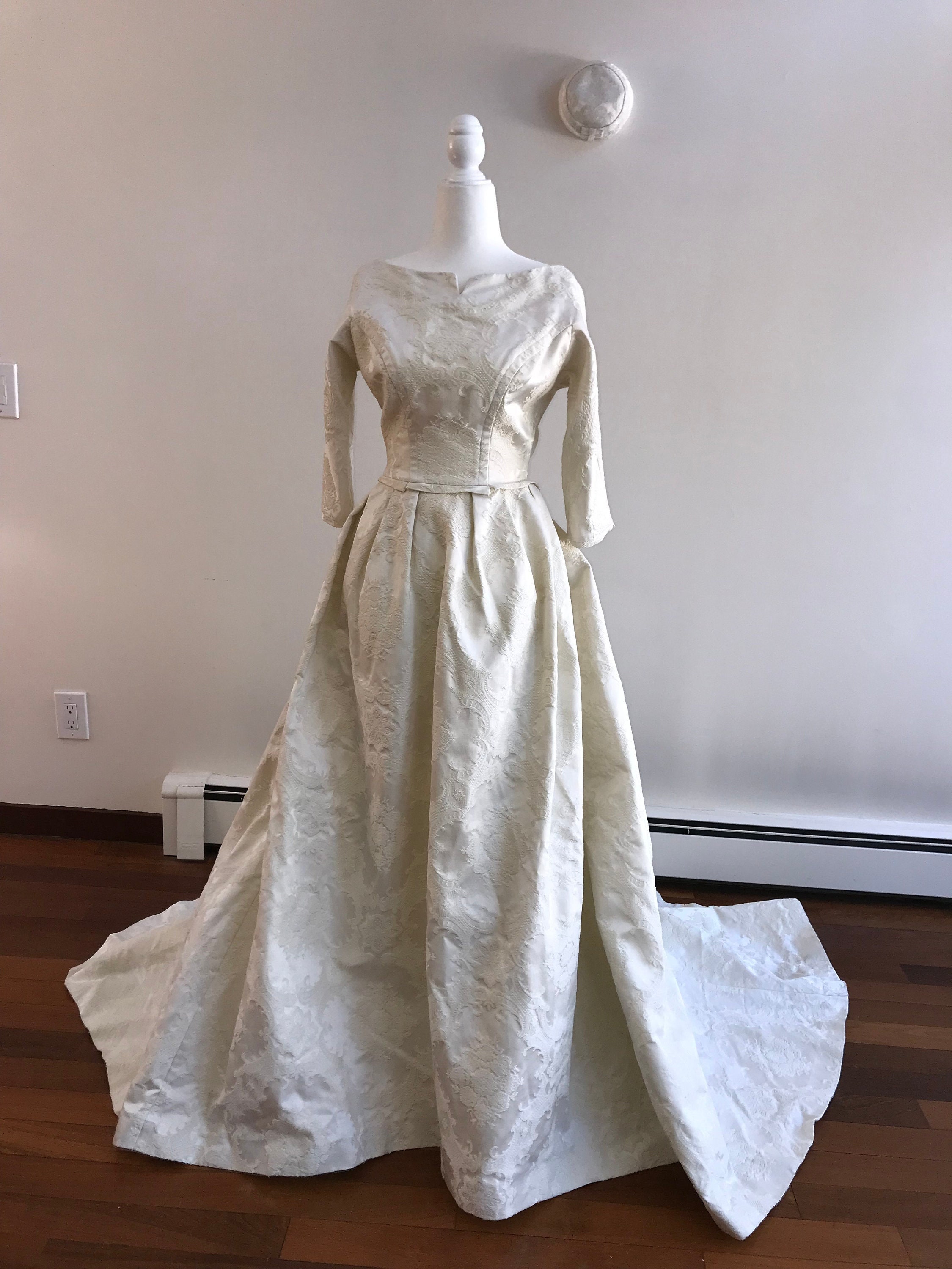 Vintage brocade wedding dress sale