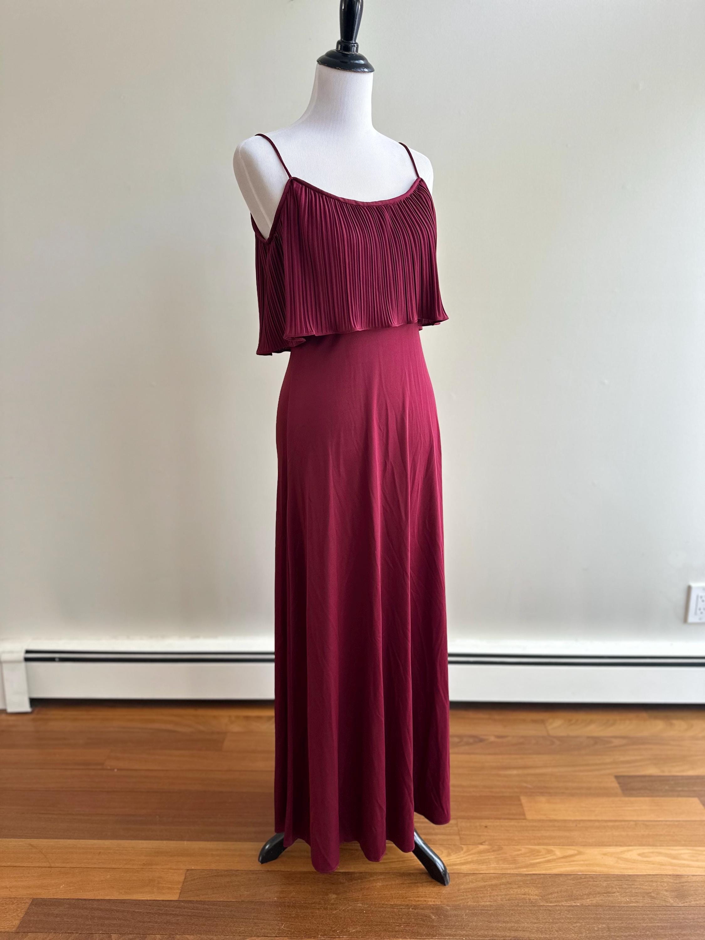 Maroon Pleated Dress - Etsy
