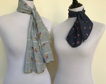 Pair Vintage Scarves | Neck Scarf/Head Scarf