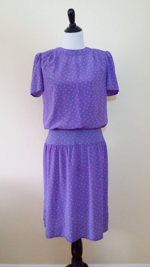 Medium 1980's Bright Purple/Turquoise Lightweight 