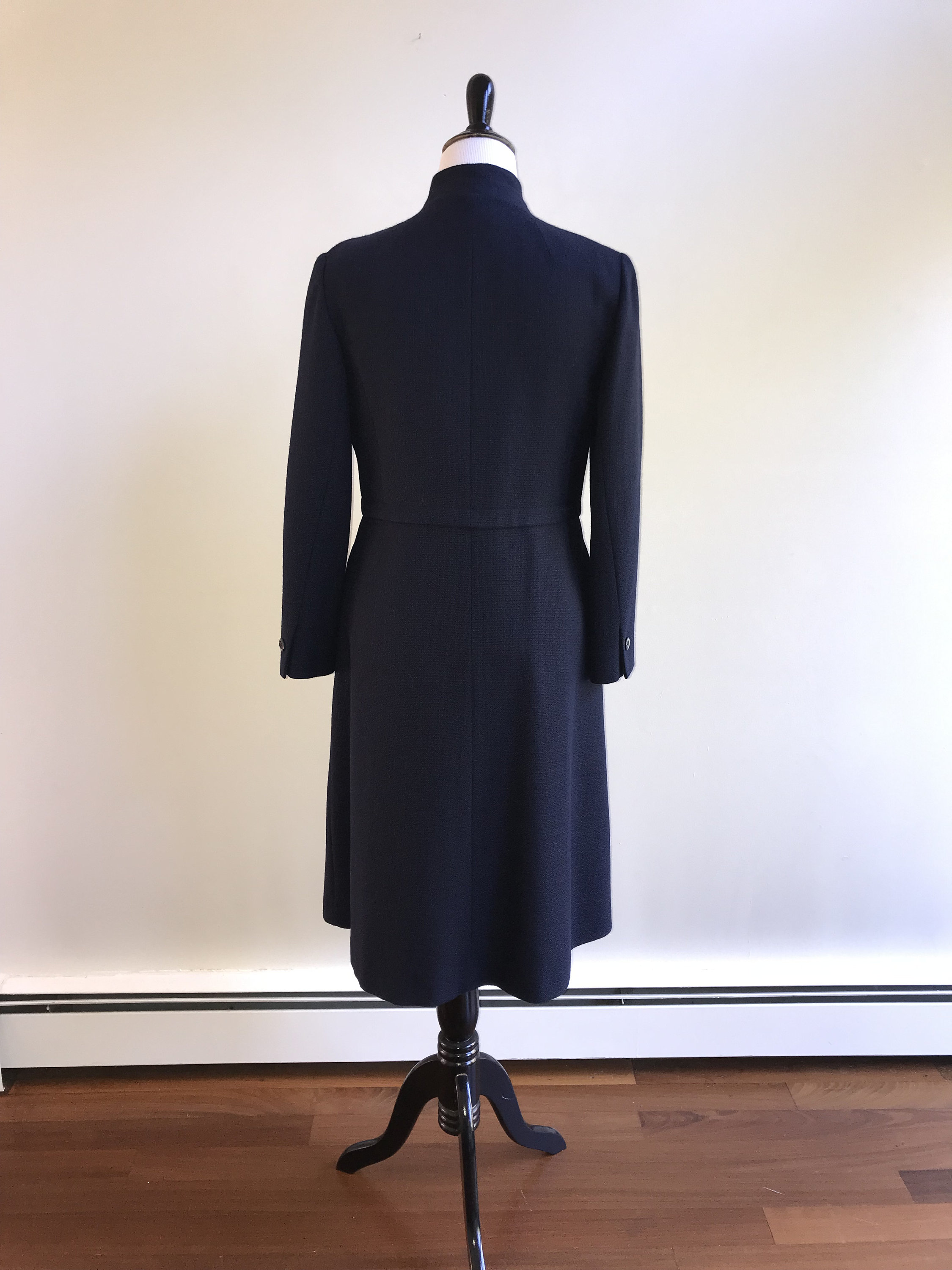 Navy Blue Wool Blend Vintage Coat by Loring Rare Plus Size