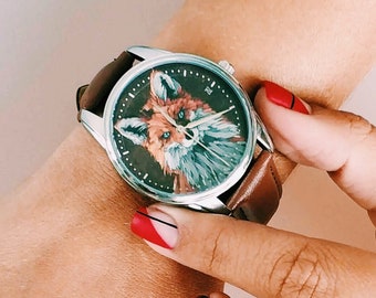 Fox Watch/ Brown Watch/ Red Fox Watch/ Animal Watch/ Women Gift Watch/ Cute Fox Watch/ Unisex Watch/ Fox Lover Gift/ Brown Fox/ Men&#39;s Watch