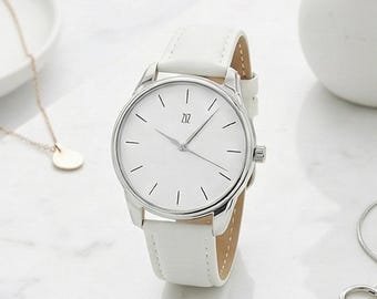 Zwart wit klassiek horloge / Wit klassiek horloge / Unisex horloge / Minimalistisch horloge / Dames cadeau horloges / Minimalistisch wit horloge / Modern horloge