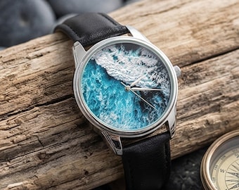 Ocean Watch/ Sea Watch / Unisex Watch/ Ocean Waves Watch/ Deep Blue Sea Watch/ Women Gift Watches/ Boho Watch/ Modern Watch/ Sea Lover Watch