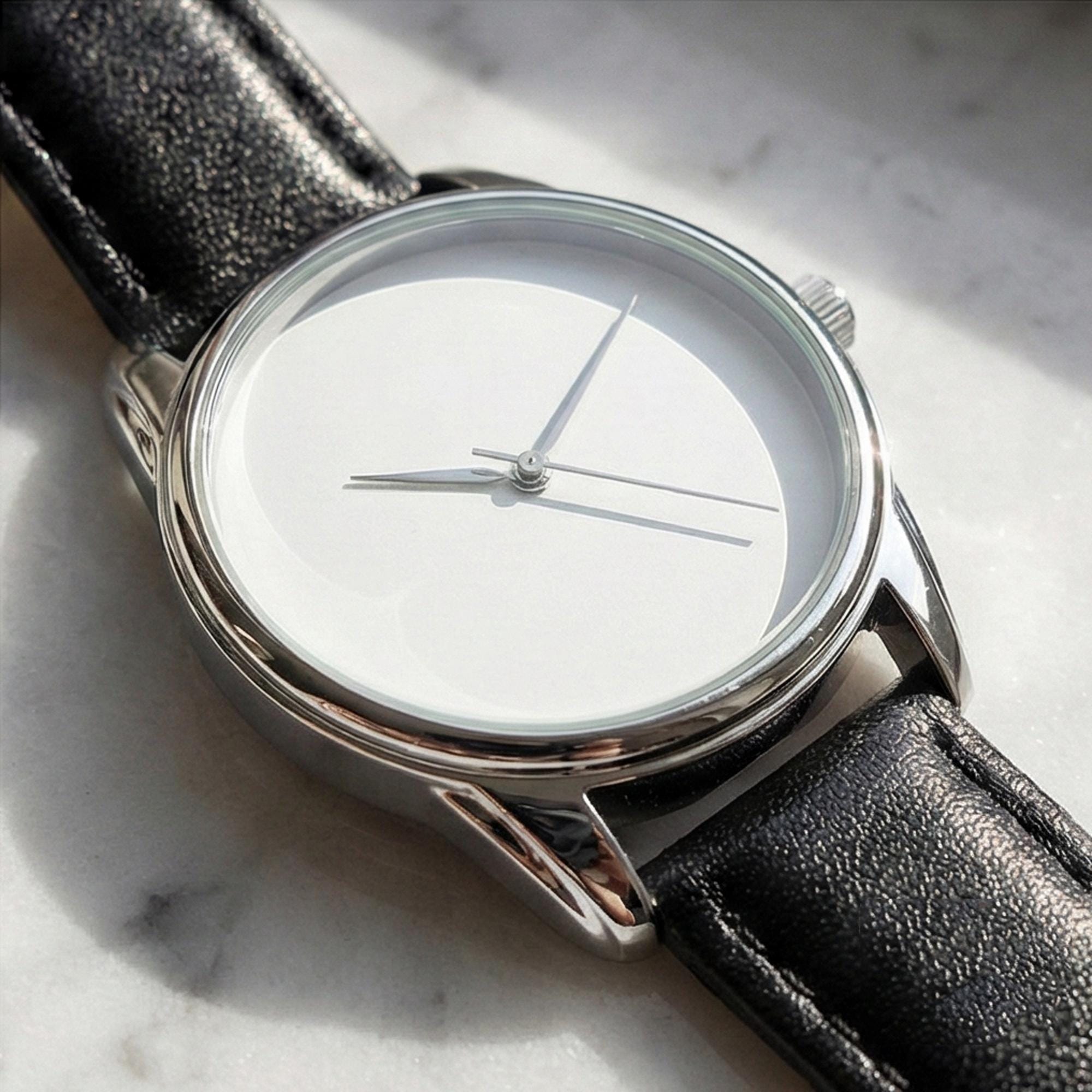Minimalist Black White Womens Watch, Ladies Fashion 