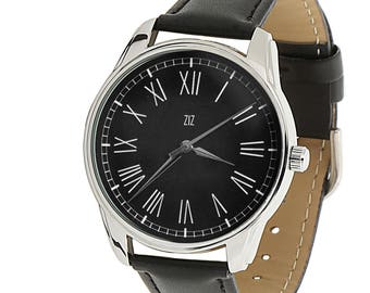 Classic Roman Numeral Watch/ Classic Black Watch/ Classic Roman Watch/ Unisex Watch/ Women Gift Watch/ Men's Watch/ Black White Wrist Watch