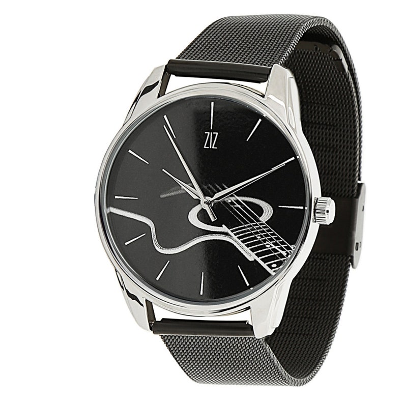 Guitar Black Stainless Steel Watch / Guitar Watch/ Stainless Etsy