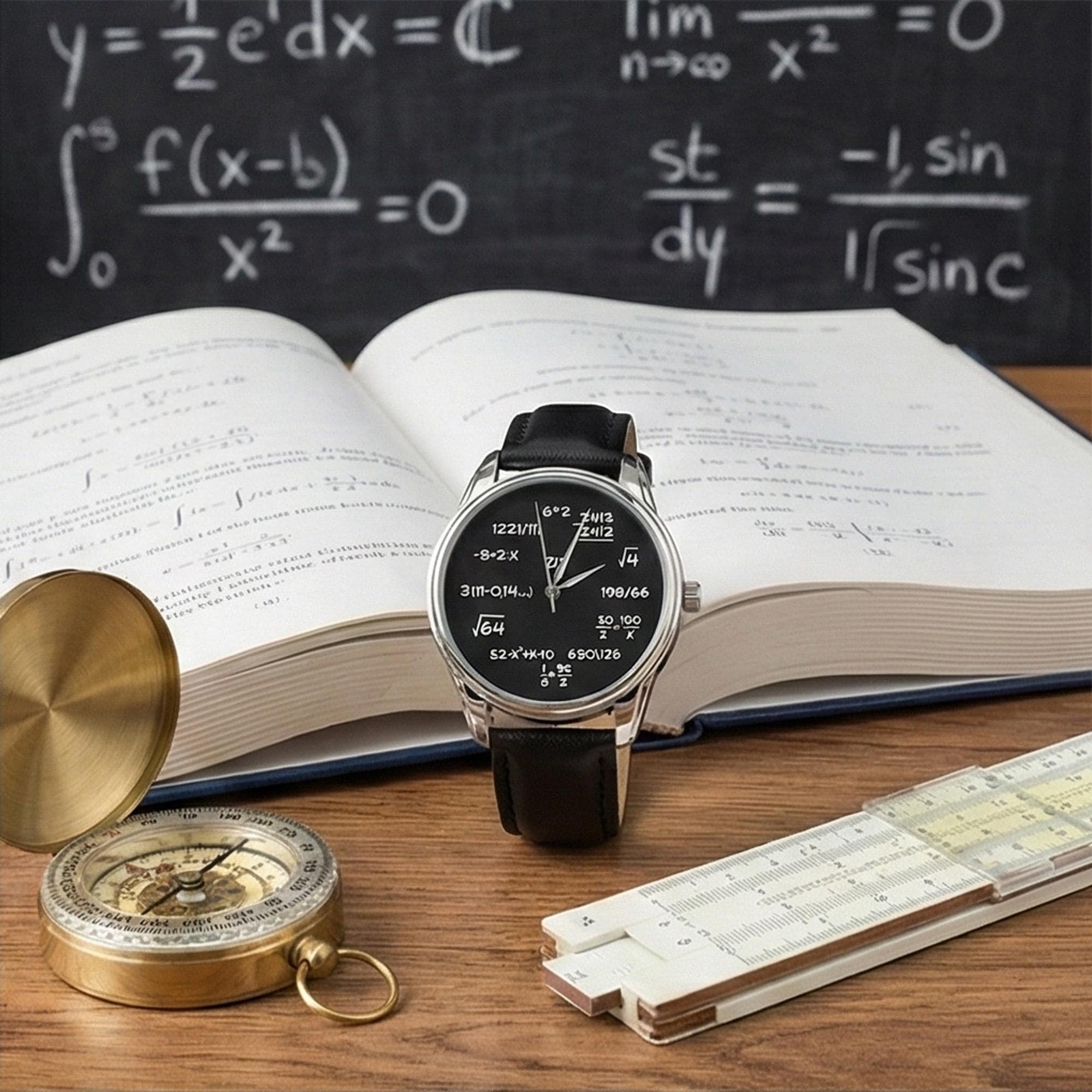 Montre maths/Cadeaux maths/Montre homme/Cadeau homme montres/Cadeau professeur de maths/Montre amusante/Montre cadeau amusante/Montre noir blanc/Montr
