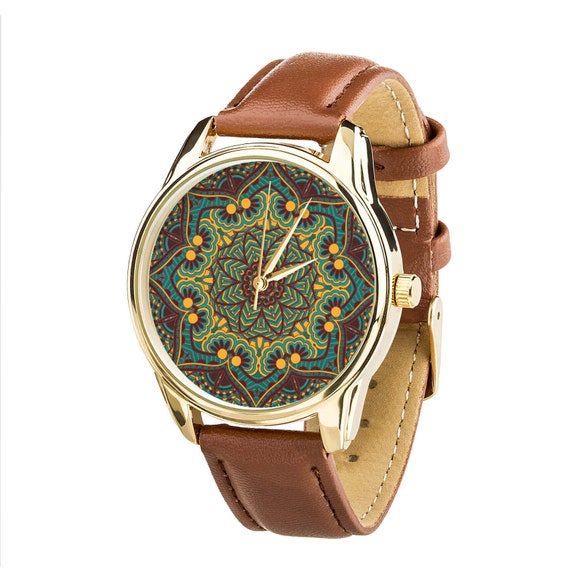 Gold and Brown Patterned Watch Rose Gold and Brown Watch main image 3