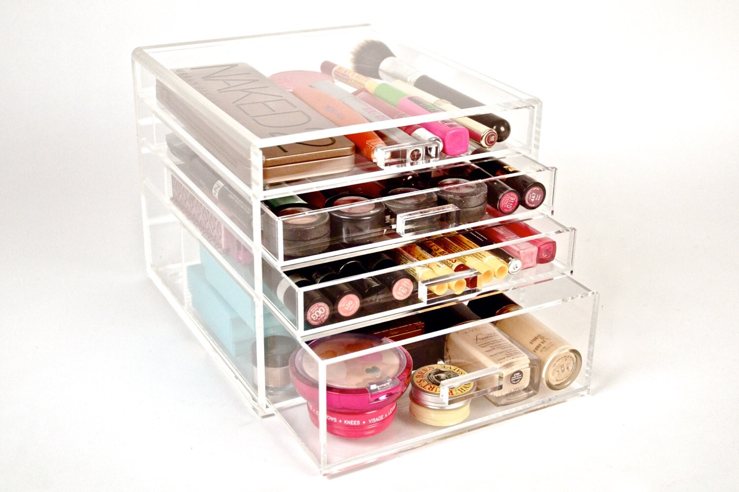 Clear Acrylic Makeup Organizer 4 Drawers Etsy