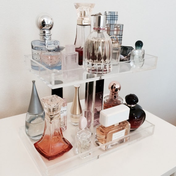 2 Tier Perfume Tray Acrylic Makeup Organizer 2 Tier Perfume Tray Acrylic Makeup, Cologne Vanity Tray