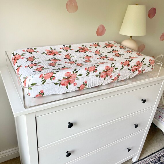 Acrylic changing sales table topper