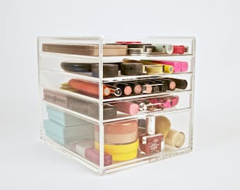 Acrylic Makeup Organizer 5 Drawer Beauty Cube