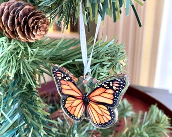 Monarch Butterfly Christmas Ornament, Texas Ornament, Acrylic Holiday Ornament, Ornament for Butterfly Lover, Butterfly Gifts