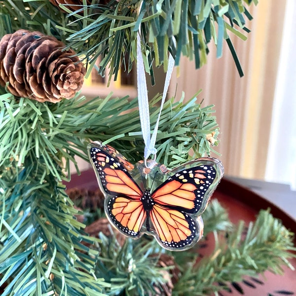 Monarch Butterfly Christmas Ornament, Texas Ornament, Acrylic Holiday Ornament, Ornament for Butterfly Lover, Butterfly Gifts