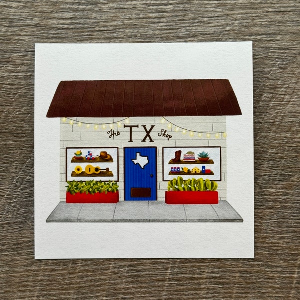 4x4 Texas Shop Art Print, Art Print for Texan, Western Art Print, Texas Art Print, Cowboy Art Print, Texan Gift, Lone Star State Art Print