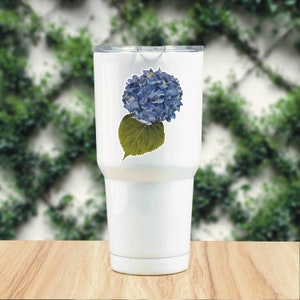 Blue Hydrangea Sticker, Weatherproof Vinyl Sticker for Laptop, Sticker for Water Bottle, Flower Sticker, Sticker for Flower Lover, Blooms