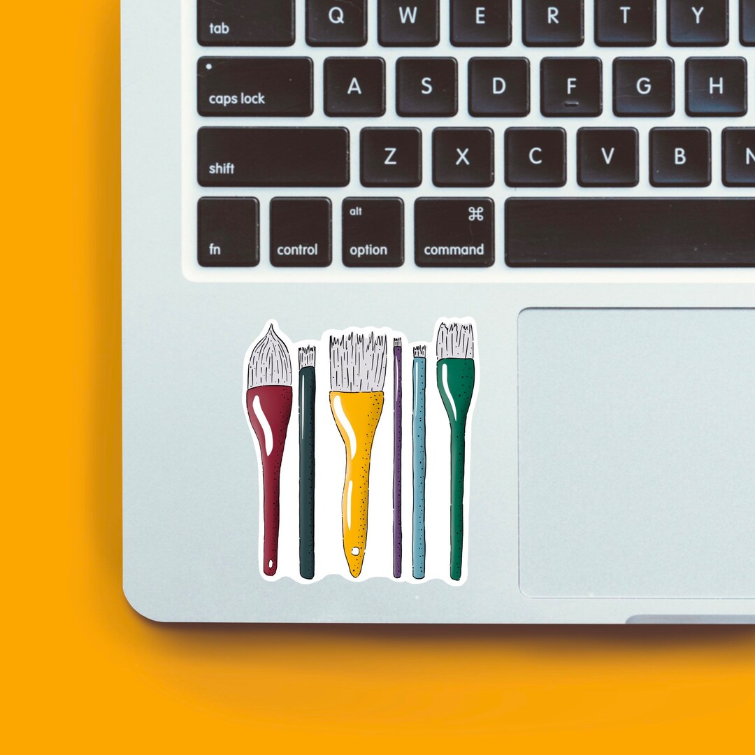 Artist Brushes Sticker, Sticker for Laptop, Sticker for Water Bottle ...