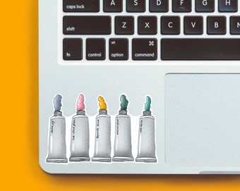 Acrylic Paints Sticker | 4” Sticker for Laptop | Sticker for Water Bottle | Art Supplies Sticker | Artist Sticker | Gift for Artist | Arts