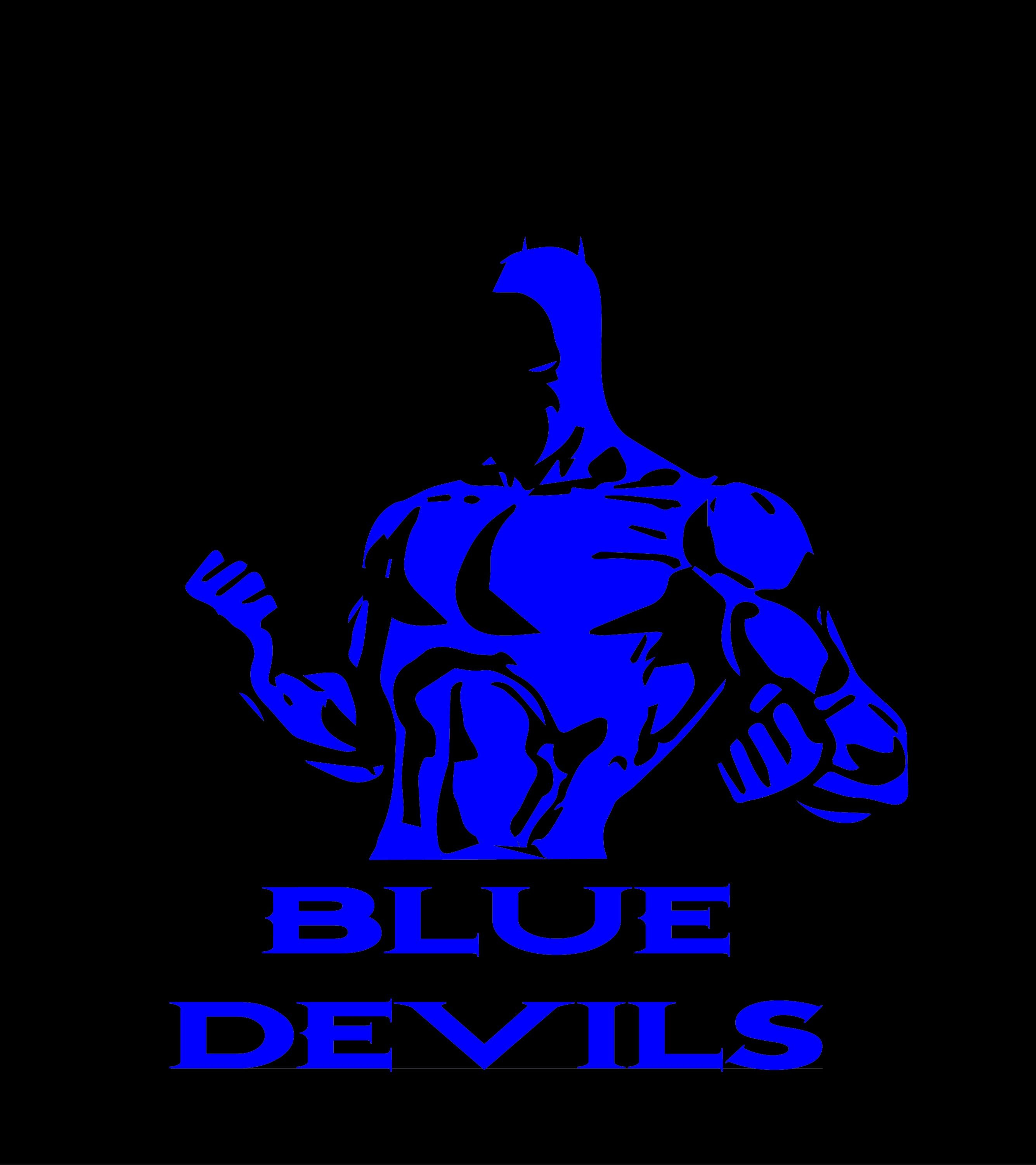 Color Devil Blue BLUE DEVIL Demon Graphic Vector Clip Art for Log Sports Team Club T ...