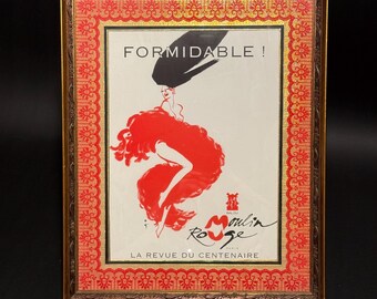 Vintage Formidable Moulin Rouge intricately framed poster