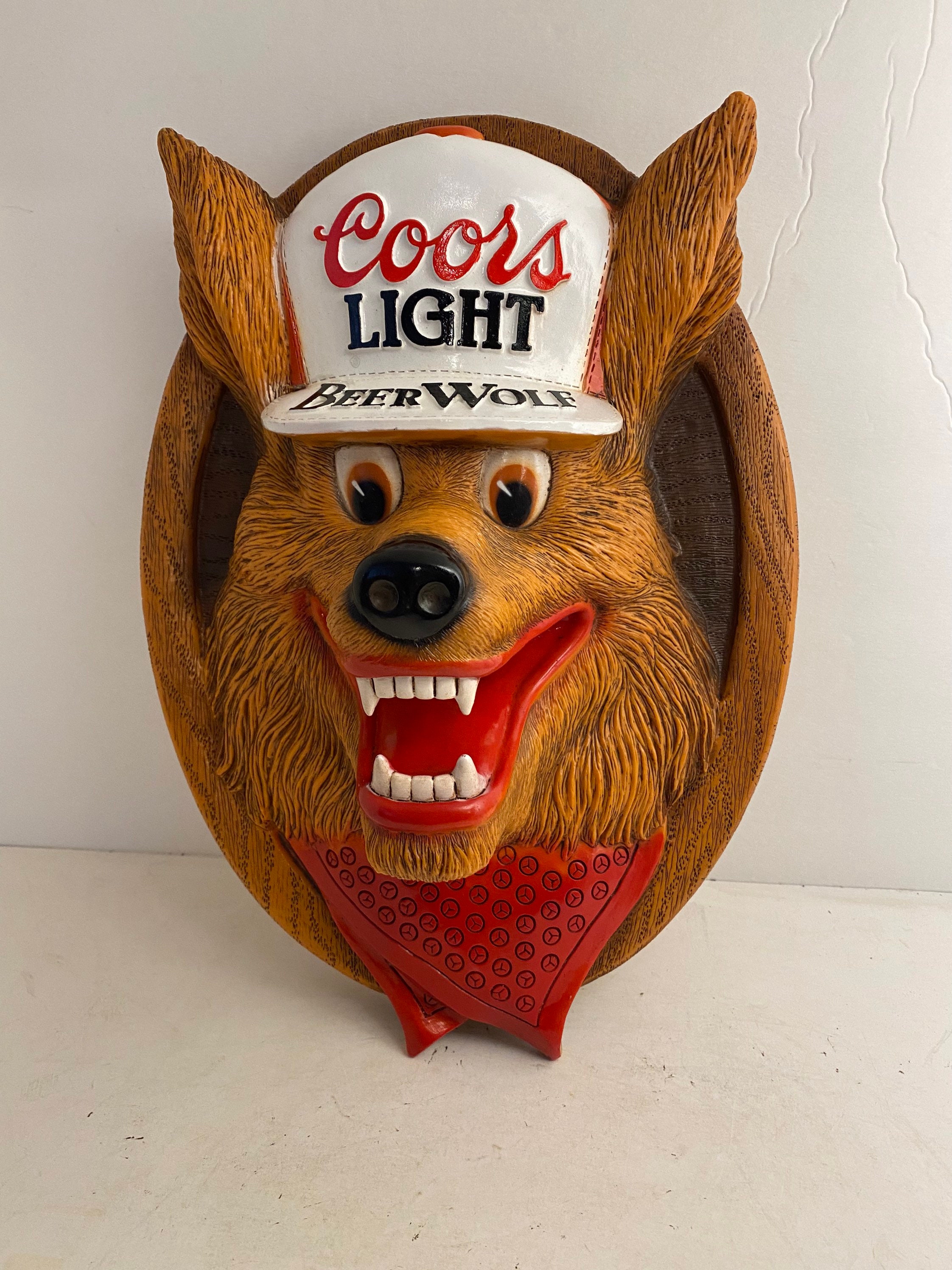 Vintage Coors Light Beer Wolf 3D Plastic Wall Bar Plaque Sign Etsy