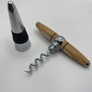 Hand Turned Wine Opener/Bottle Stopper Combo
