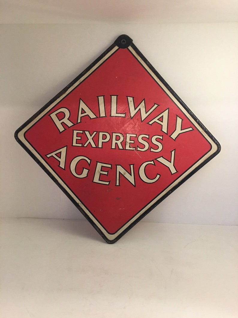 Railway Express Agency Packages Received Here Railroad Sign