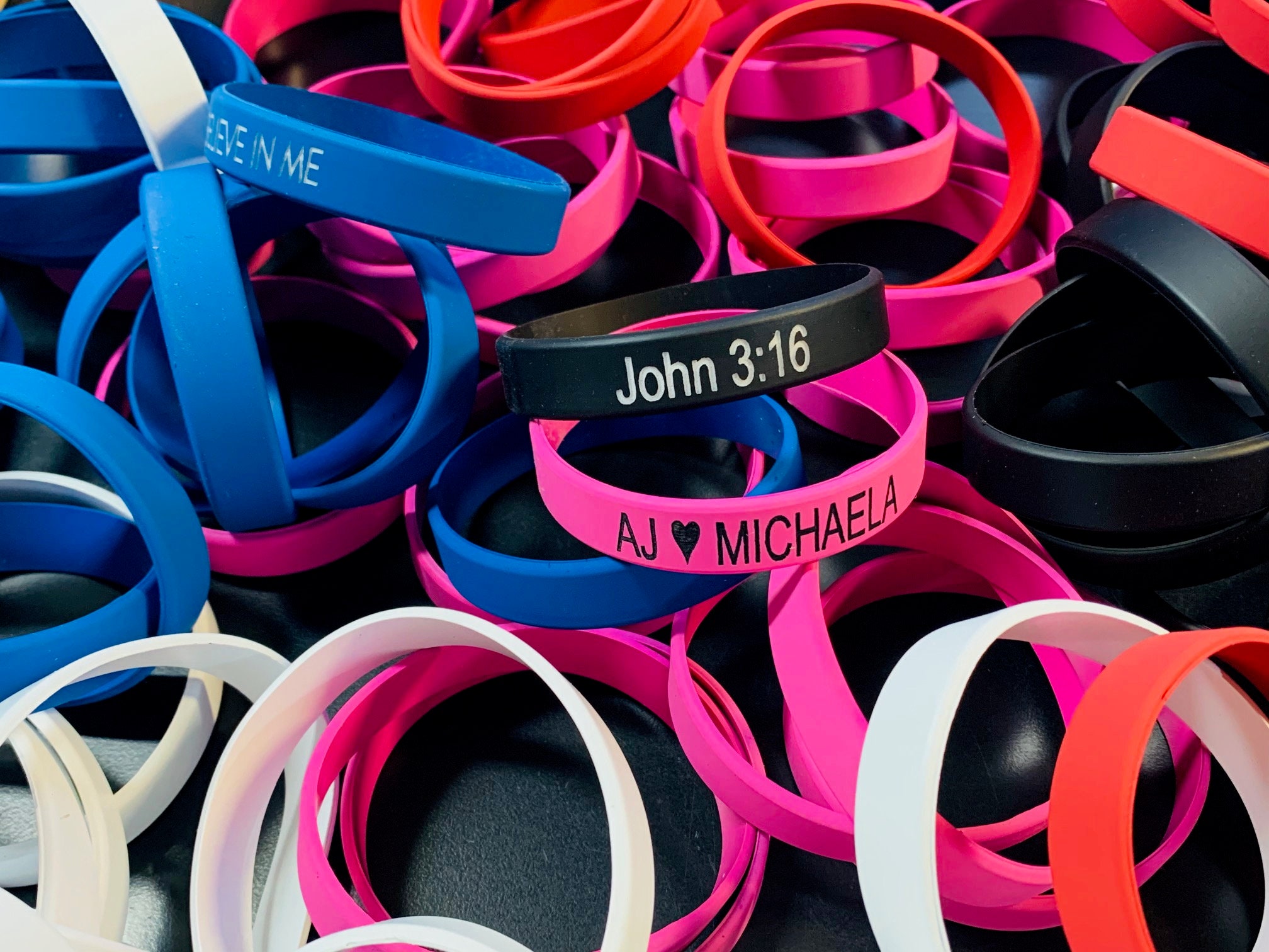 Custom Personalized Silicone Bracelet CHOICE of Colors and Etsy