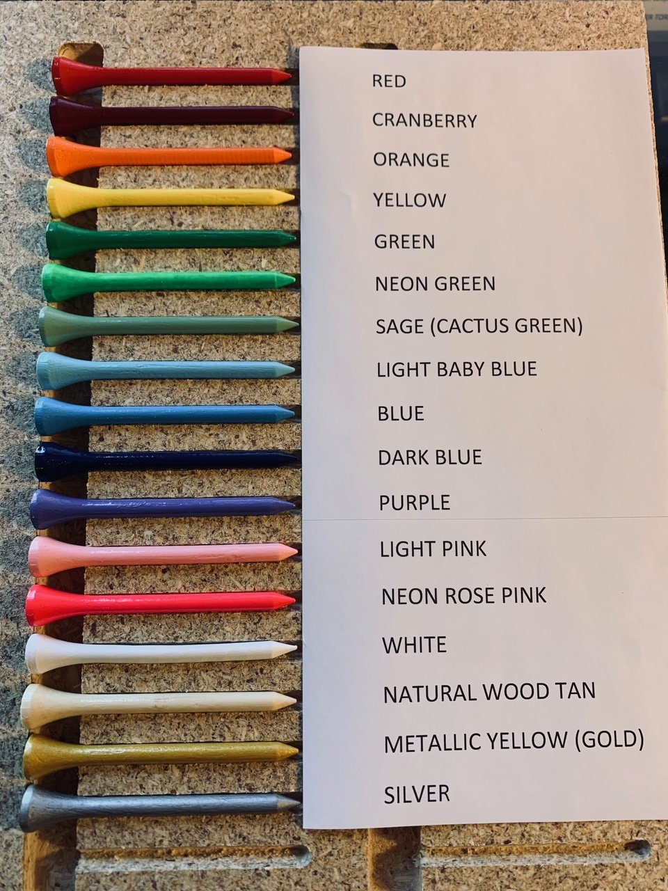 Set of 15 Personalized Golf Tees - Laser Engraved - 2.75 inch - Any Color