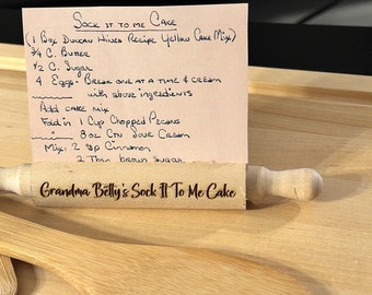 Customized Miniature Rolling Pin - Perfect to hold a family recipe or note card