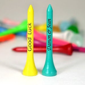 Set of 15 Personalized Golf Tees - Laser Engraved - 2.75 inch - Any Color