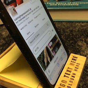 Personalized Bamboo Memo Pad and Phone Holder – Laser Engraved Desk Set image 3
