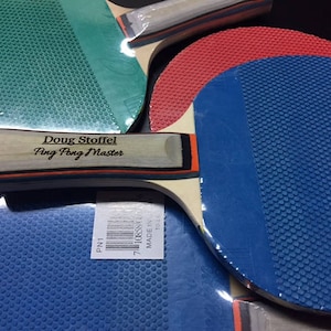 Custom Ping Pong Paddle - your name or phrase engraved - for table tennis fans! - Red, Blue, Green, Sand Paper