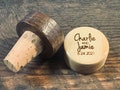 Handmade Personalized Wine Cork Stopper: Engraved Oak, Maple, or Walnut