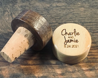 Personalized Maple or Walnut Wine Stopper Toppers - Great Gift IDEA!