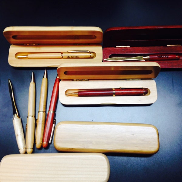 Personalized Office Set -  Pen, Mechanical Pencil or Letter Opener with matching case