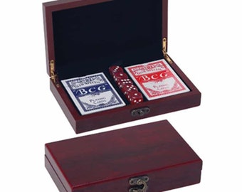 Custom Rosewood Game Set, Playing Card Set, Professional Poker Set, Playing Cards, Engraved Poker Set