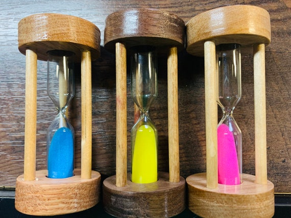 Handmade Mini Hourglass | Clear with Blue Sand Handmade Mini Hourglass | Clear with Blue Sand