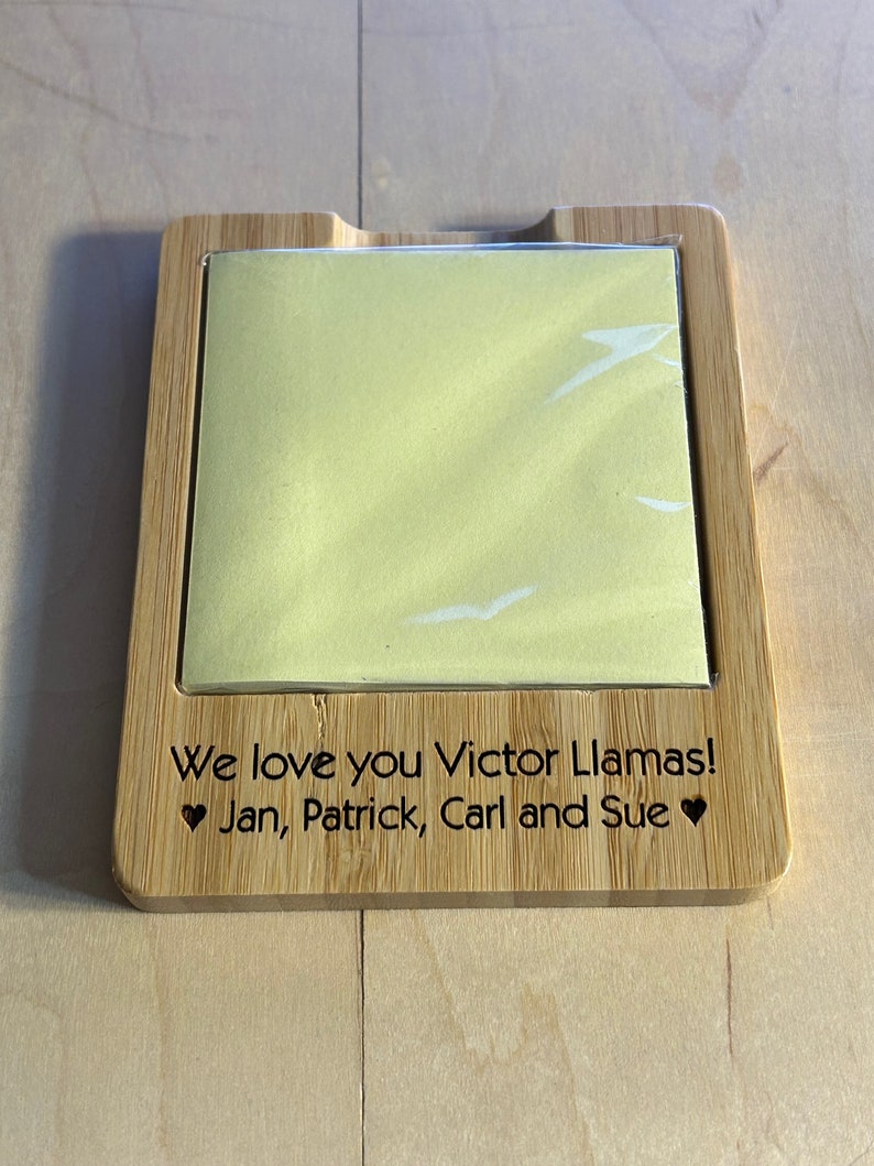 Memo Pad Desk Set Holder Great Gift for Teachers, Staff, Businesses Personalized image 5
