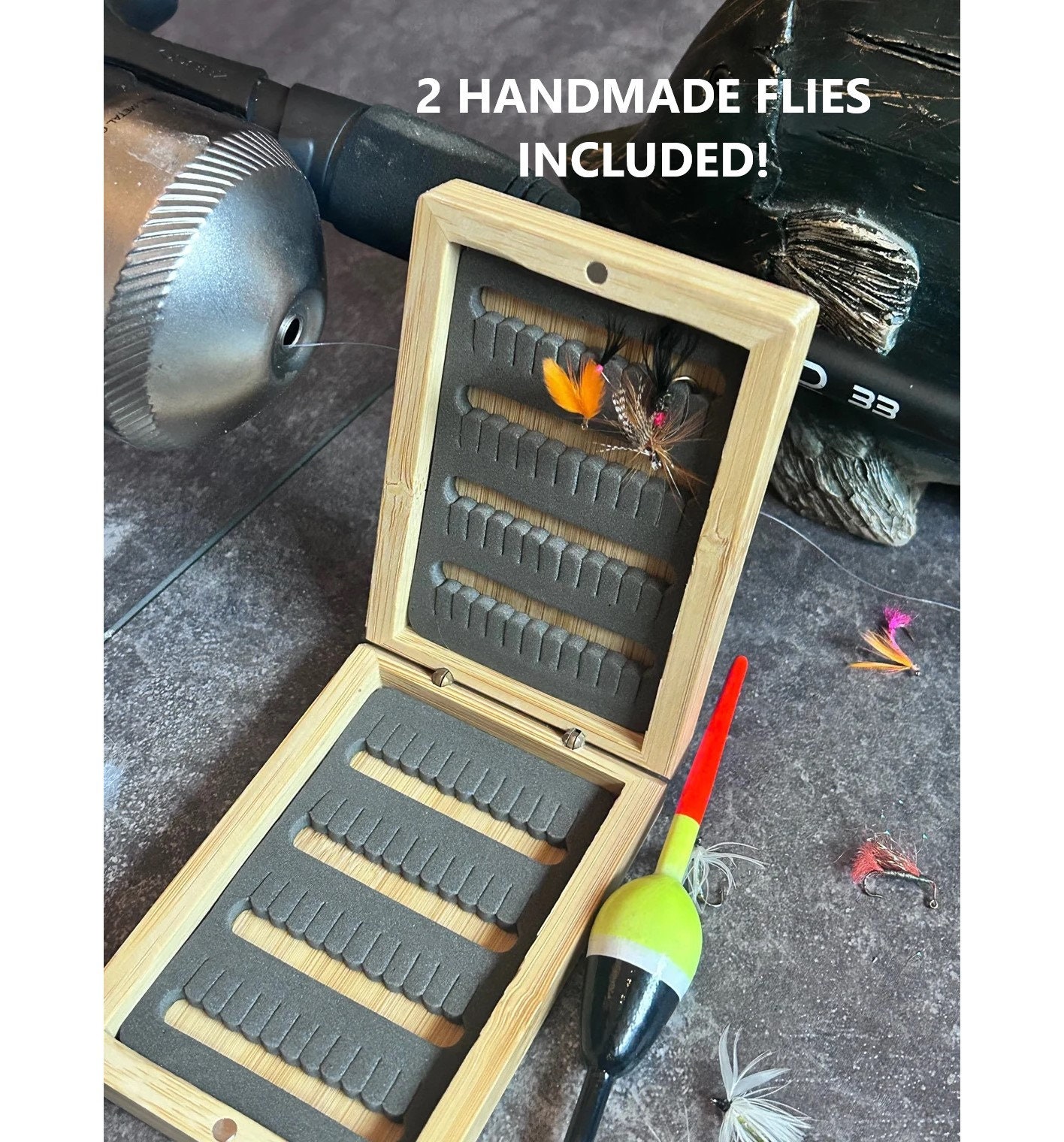 Custom Fly Fishing Box - Includes 2 free flies!