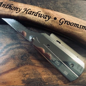 Personalized Straight Razor Engraved Men's gift Custom Razor