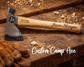 Camping Axt, personalisierte Axt, Groomsman Geschenk, Benutzerdefinierte Hatchet, Scout Award