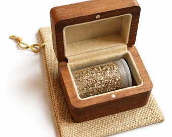 Rustic Walnut Wood Keepsake Urn, Memorial Sharing Box, Engraved