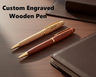 Personalized engraved Pen - Rosewood or Maple
