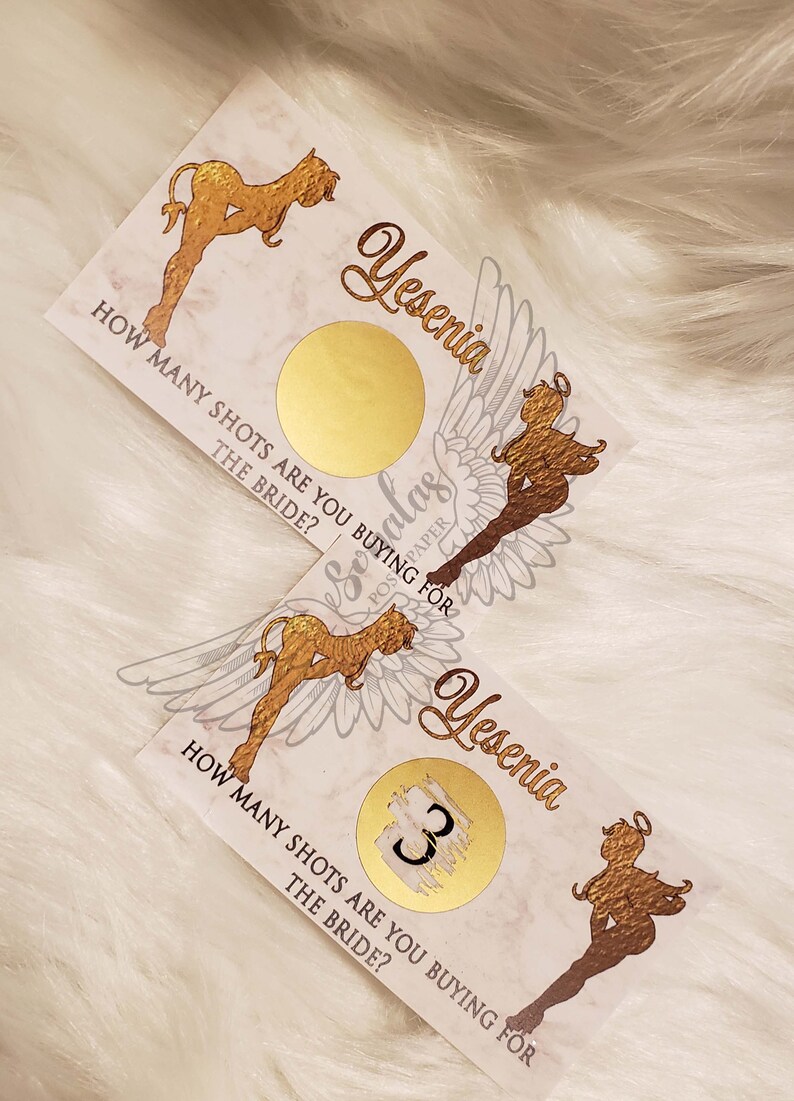 Nasty or Nice Raunchy Fun Bachelorette theme Hen Party Scratchers Party Favors-Gold Marble