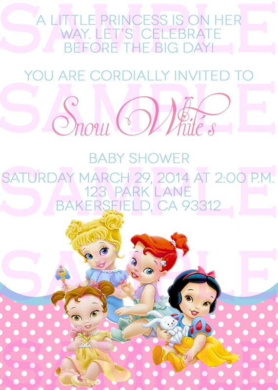 Bebe Douche Invitation Princesse Disney Babies Fille Annonce Etsy Bebe Douche Invitation Princesse Disney Babies Fille Annonce Etsy