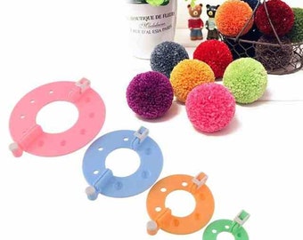 Set of 4 pieces 4 Sizes Pom Pom Maker Fluff Ball Weaver Needle Knitting Wool Tool Yarn Kit Hot